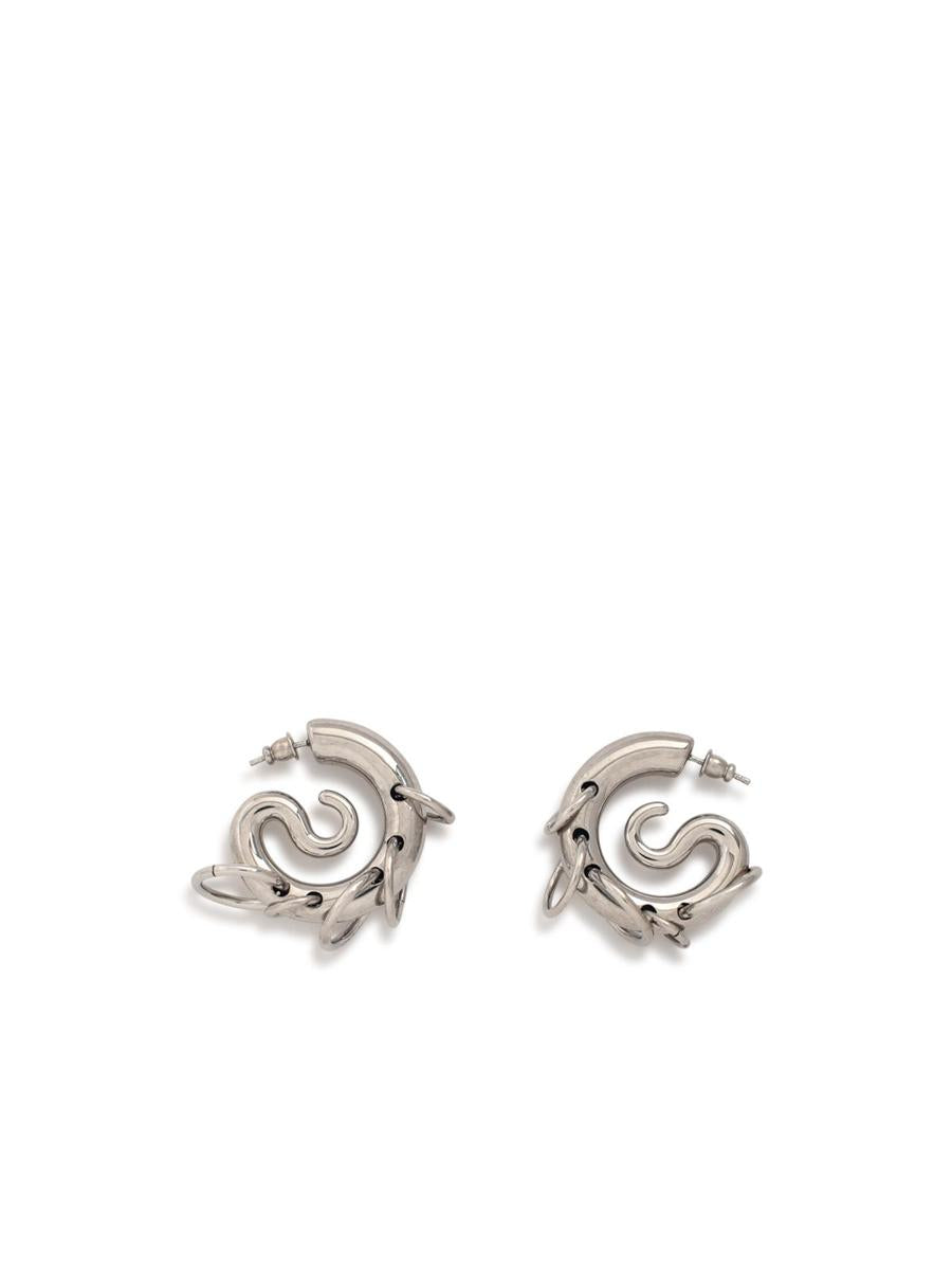 Panconesi Pierced Hoops' Silver Brass Earrings
