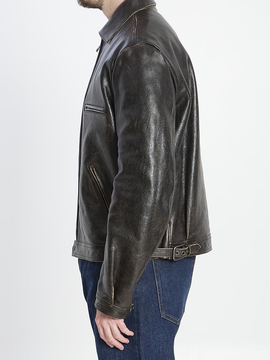 Bomber In Aged-Effect Leather