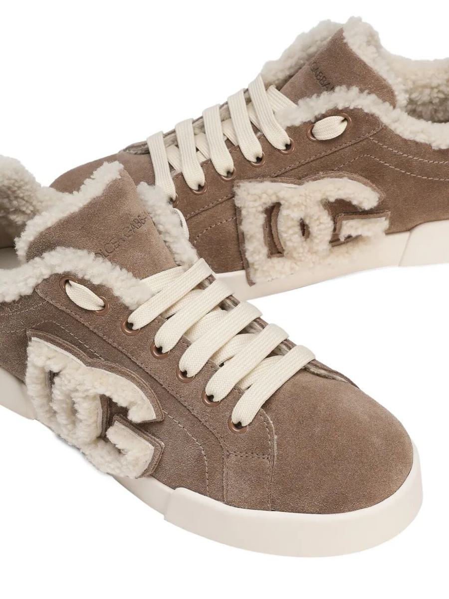 Dolce & Gabbana Suede Sneakers With Shearling Lining Shoes