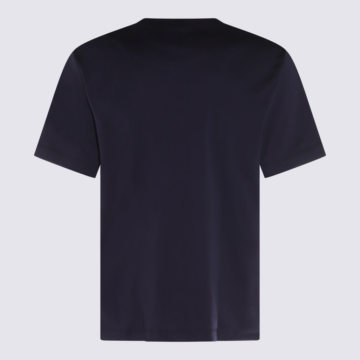 Eleventy Navy Blue Cotton Blend T-Shirt