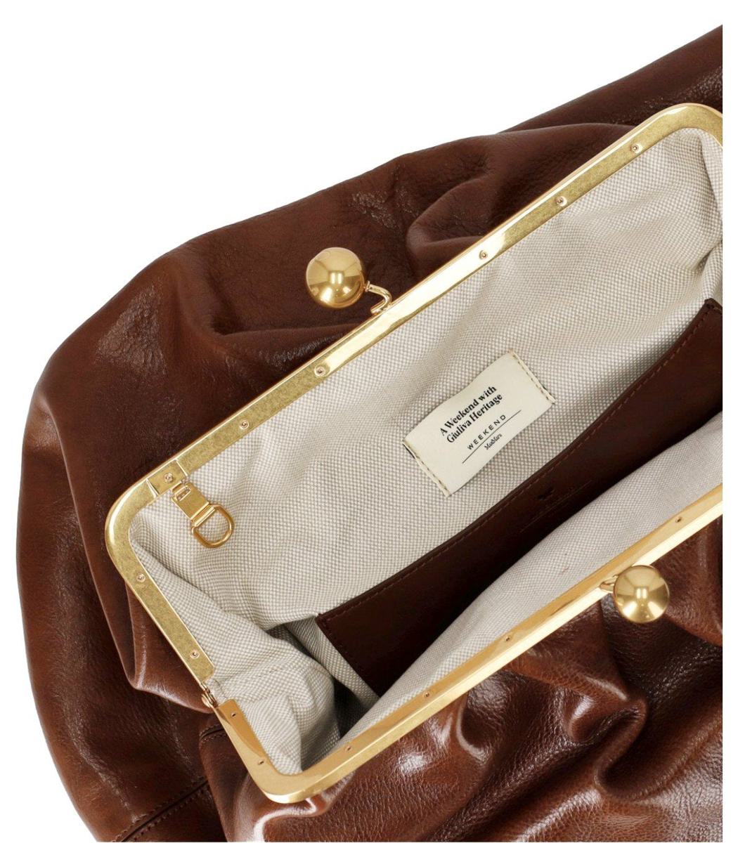 Weekend Max Mara Pasticcino Mirte Large Light Brown Clutch