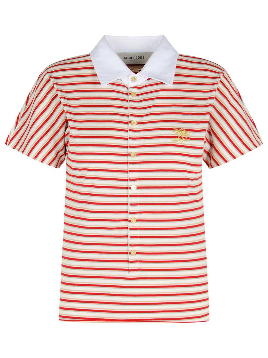 Golden Goose Red Cotton Polo Shirt