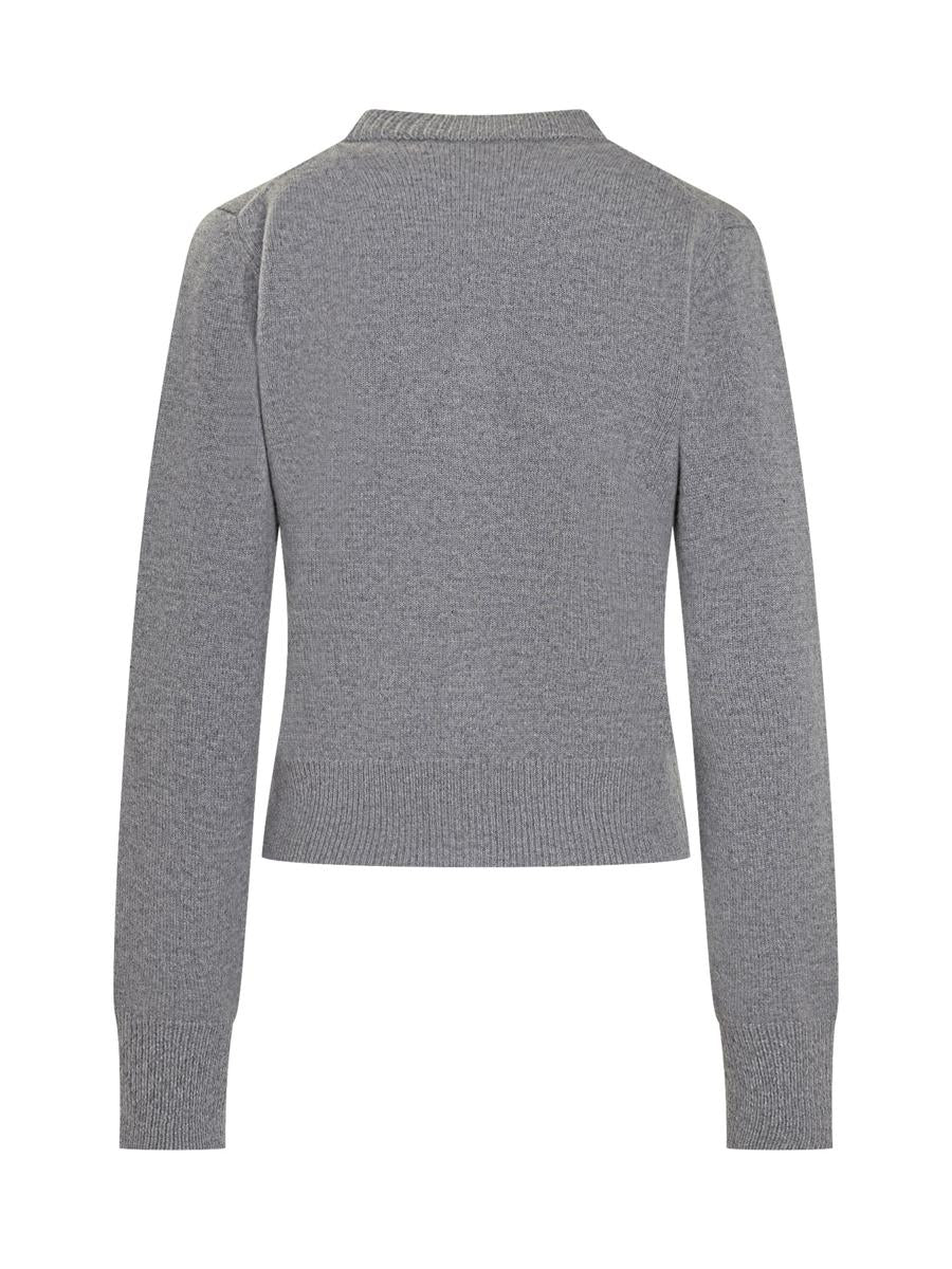 AMI Paris Ami Paris Grey Cardigan With Logo