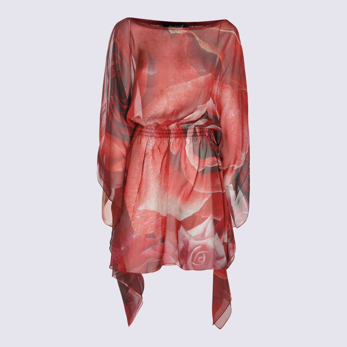 Roberto Cavalli Red Silk Dress