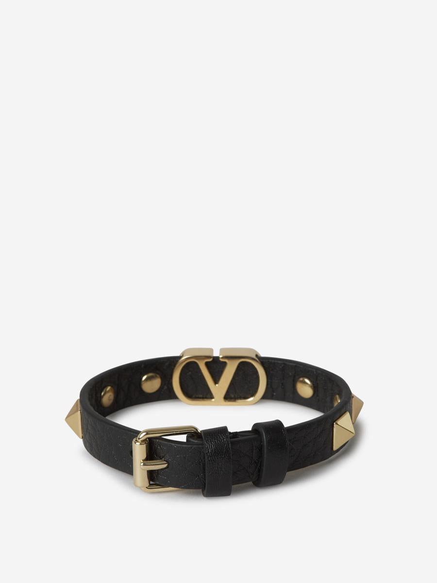 Valentino Garavani Vlogo Signature Leather Bracelet