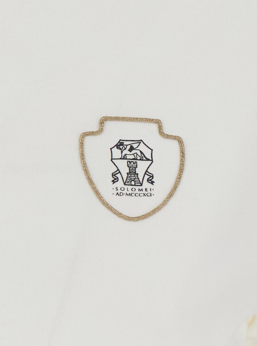 White Polo Shirt With Logo Printed On The Front In Cotton Jersey Woman