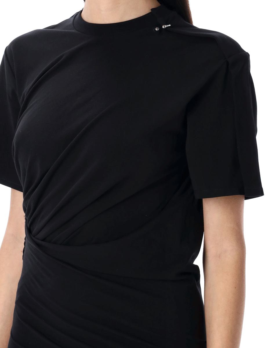 Mugler Draped Pierced Day Dress