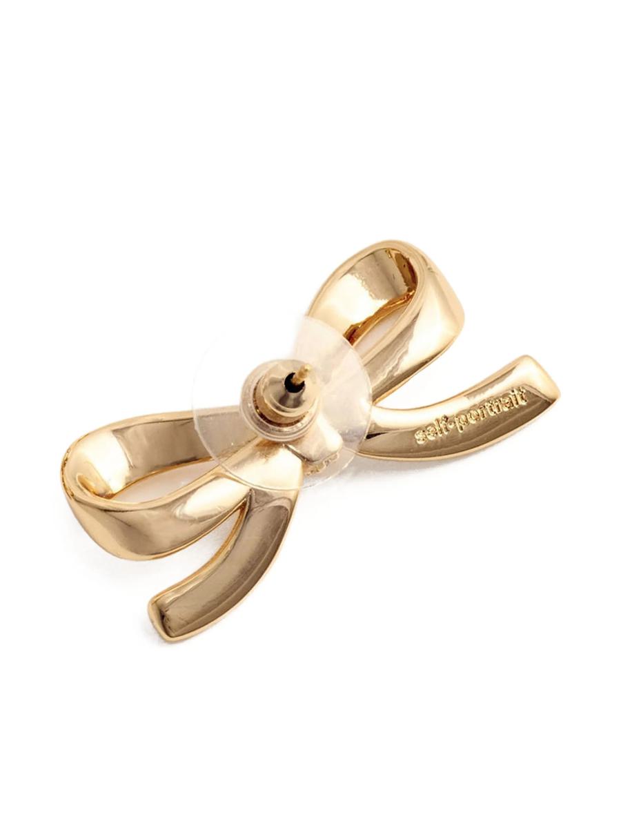 Self-Portrait Gold Bow Earrings Accessories