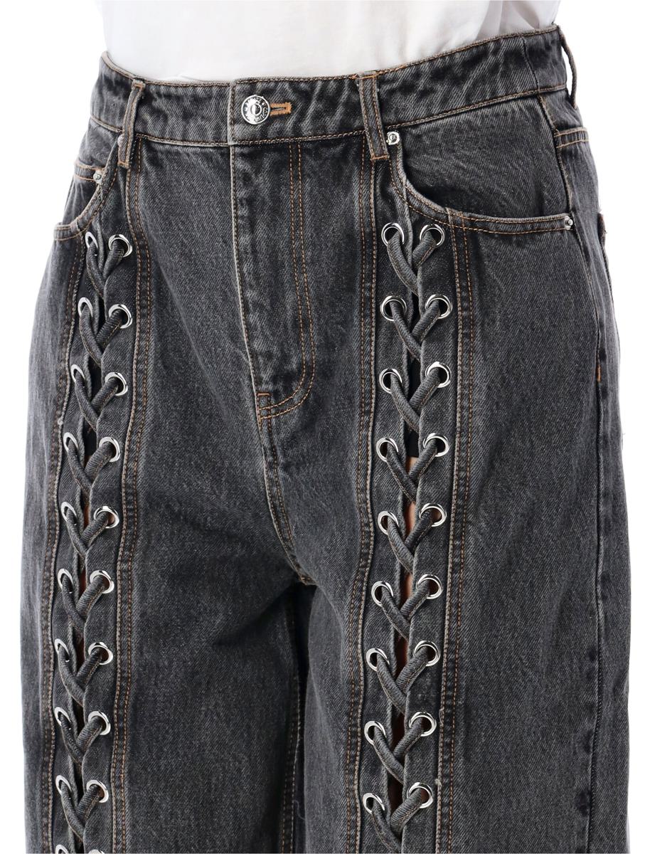 Rotate Birger Christensen Denim Laced Leg Pant