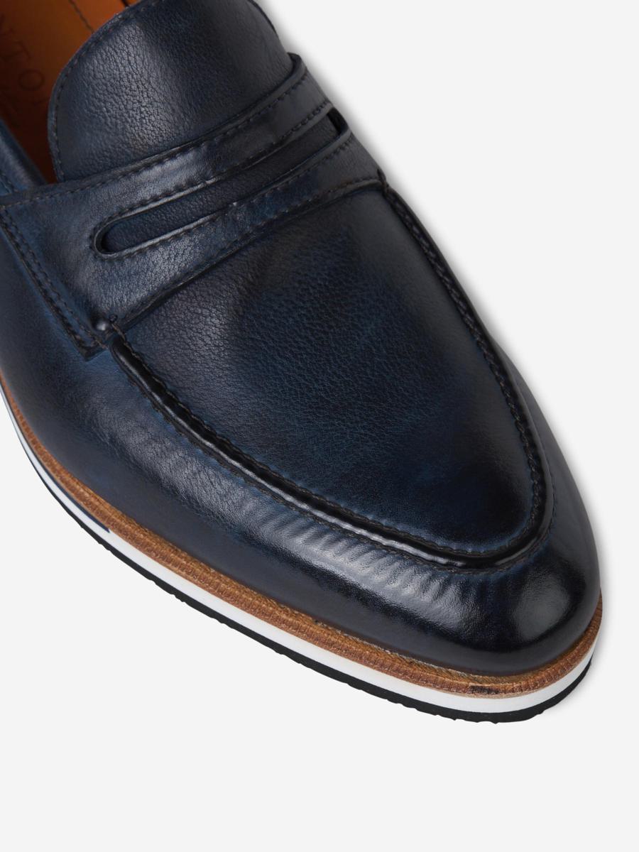 Bontoni Constrast Sole Leather Loafers