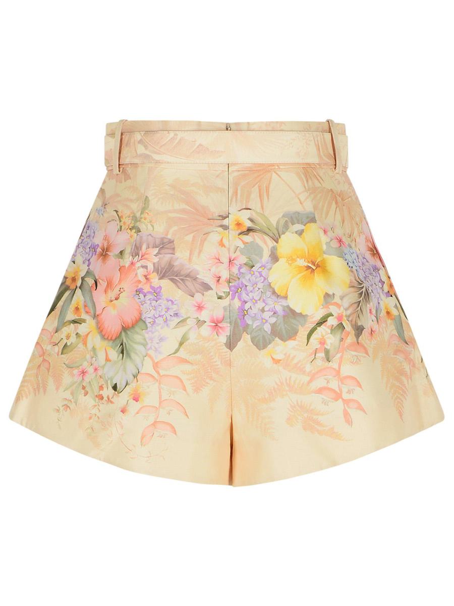 Zimmermann 'Illuminate' Ivory Silk Blend Shorts