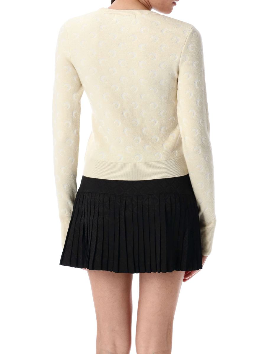 Marine Serre Moon Jacquard Knit Fitted Sweater