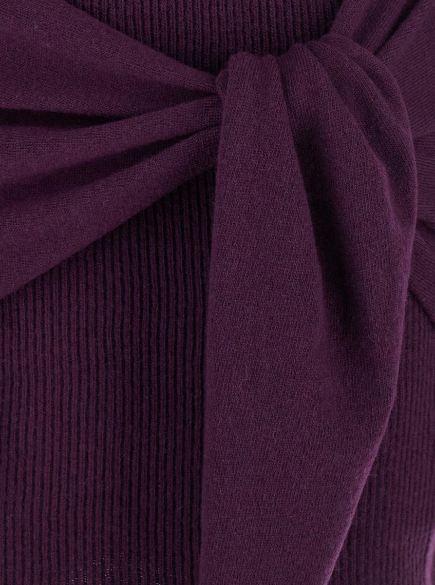 Abito Corto Misto Cashmere Con Nodo