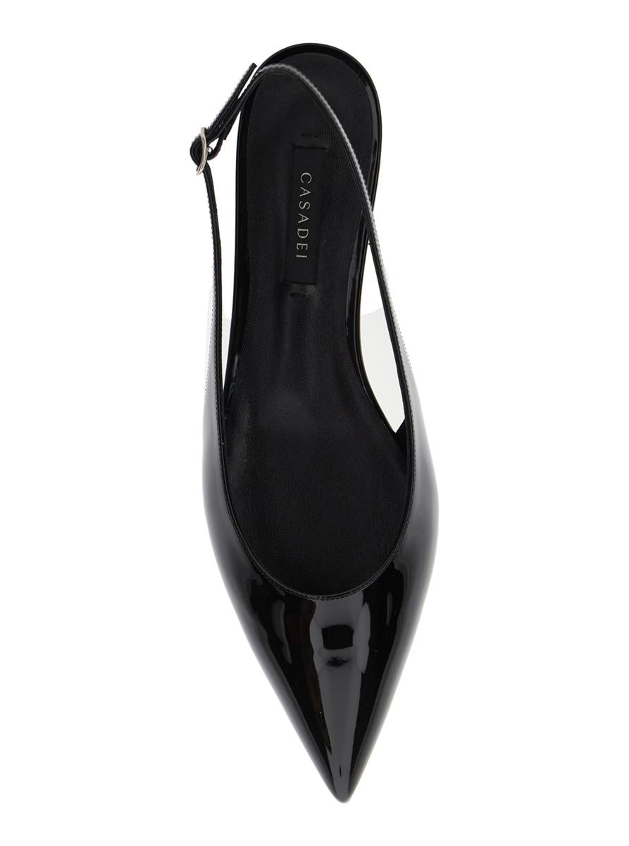 'Miniblade Tiffany' Black Slingback Ballet Shoes In Patent Leather Woman