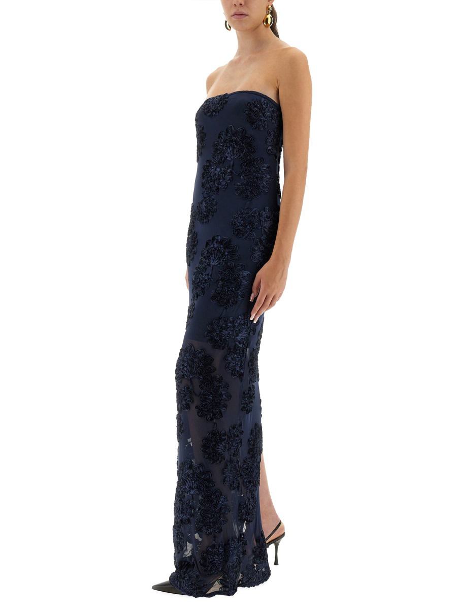 Rotate Birger Christensen 3D Mesh Long Dress