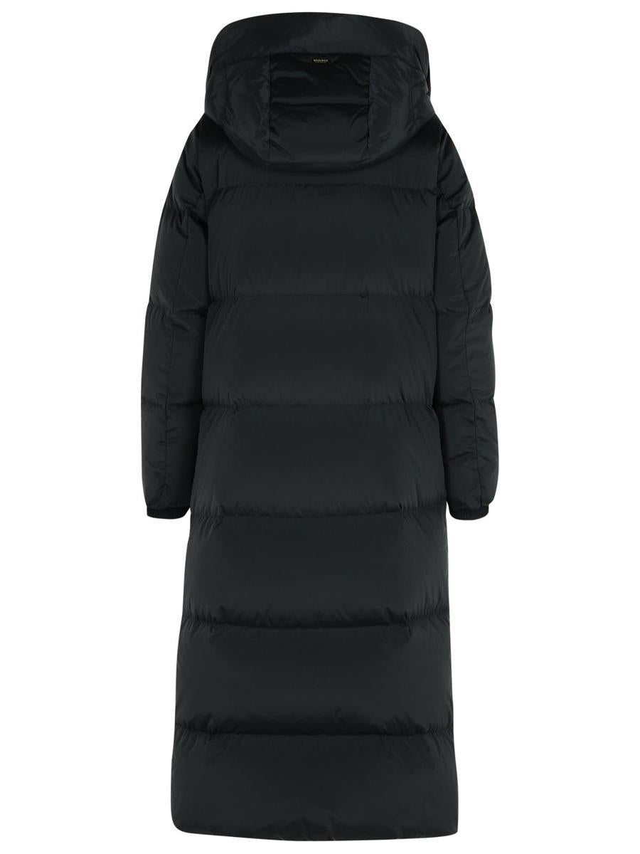 Woolrich 'Kelly' Long Black Polyamide Blend Down Jacket