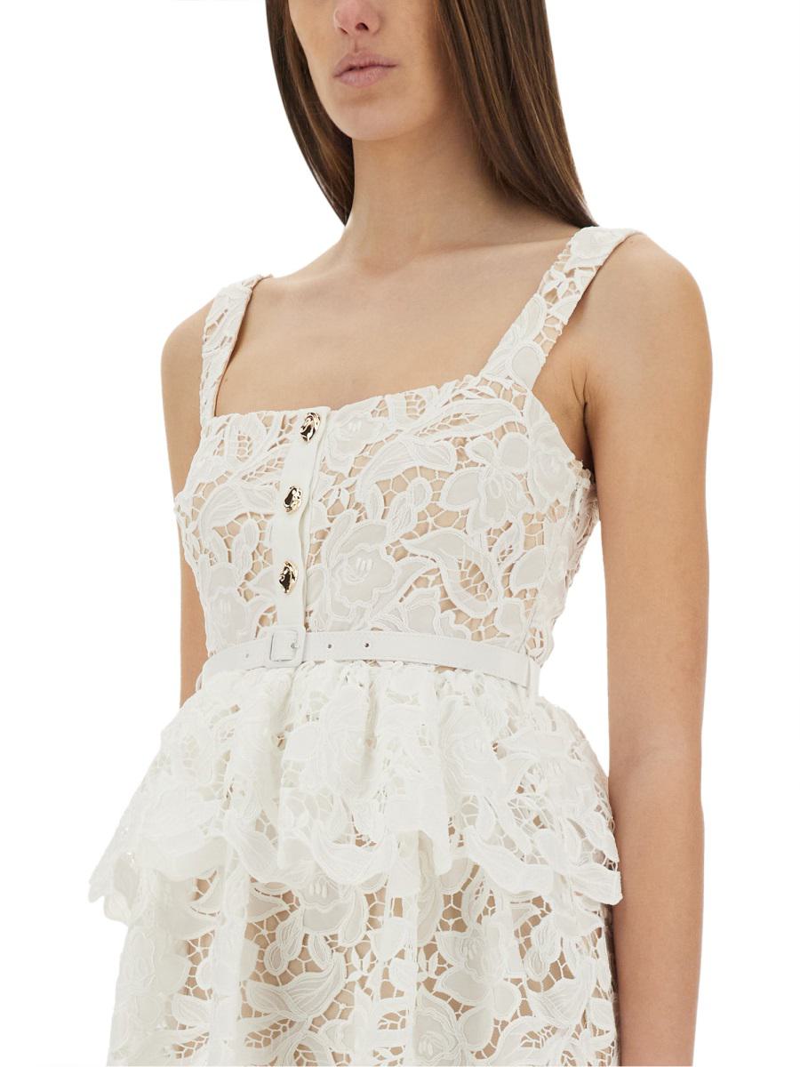 Self-Portrait Lace Ruffle Mini Dress