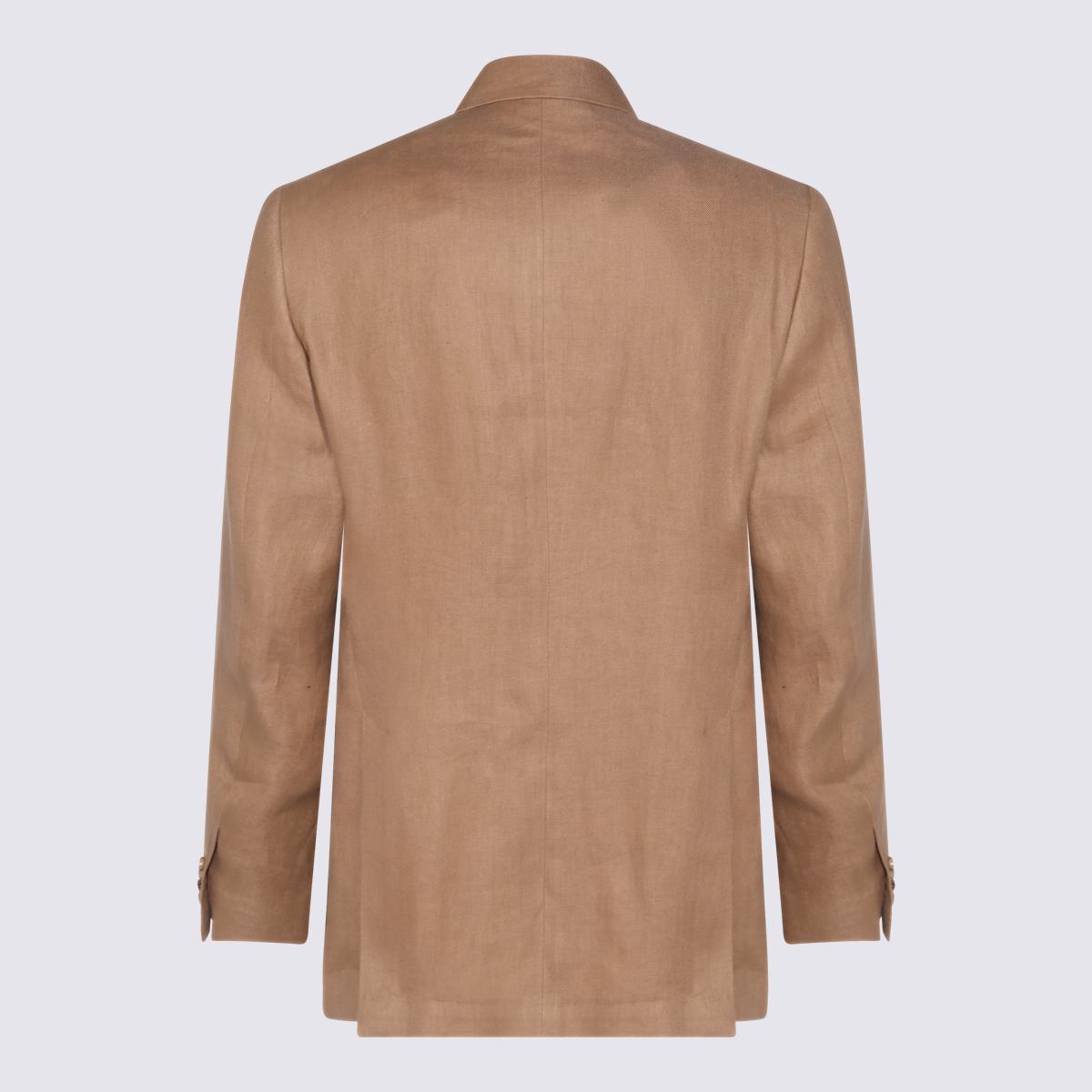Lardini Camel Linen Suits