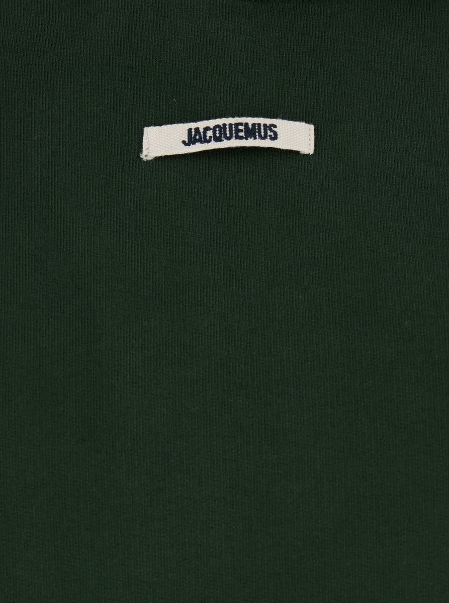 'Le Hoodie Gros Grain' Green Hoodie With Logo Patch On The Front In Cotton Woman