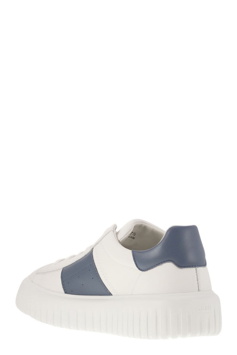 Hogan White H-Stripes Sneakers
