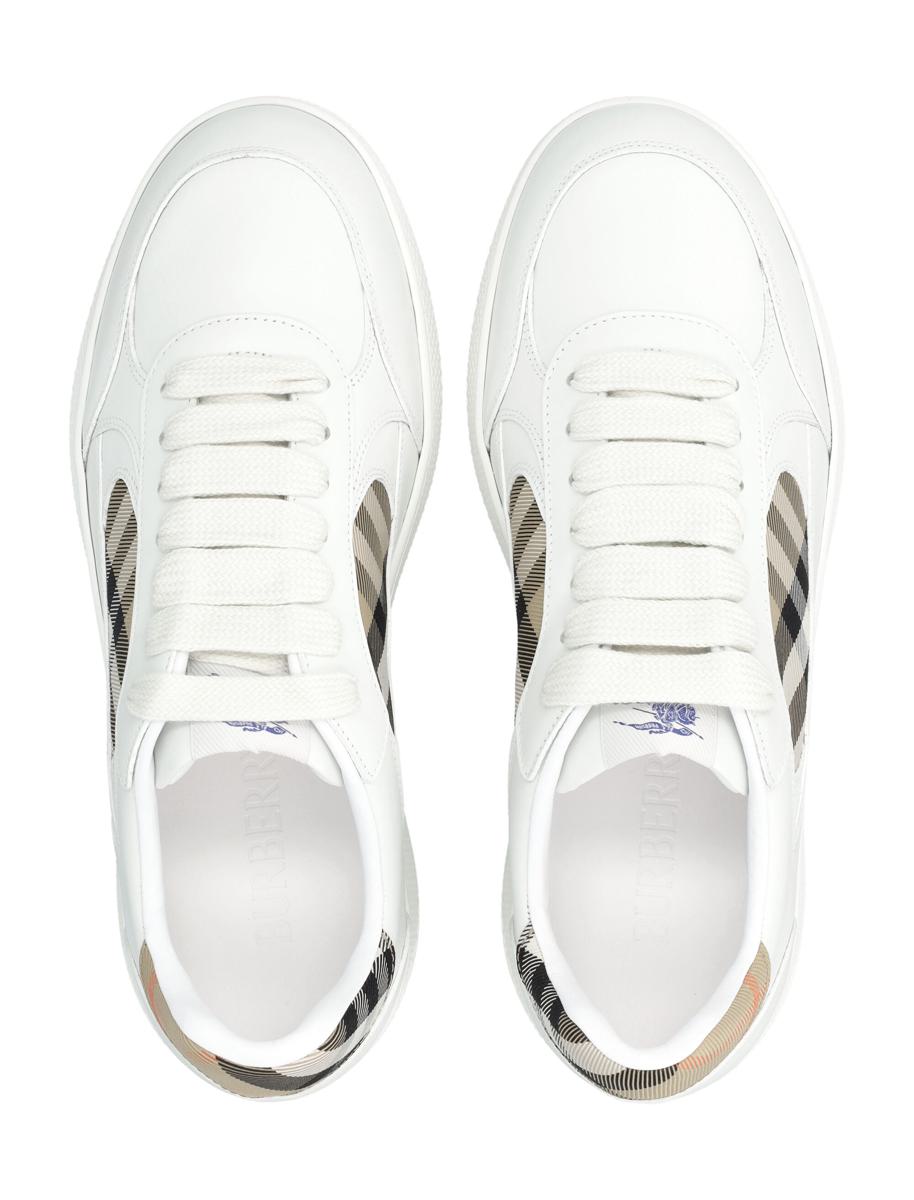 Burberry Leather And Check Terrace Sneakers