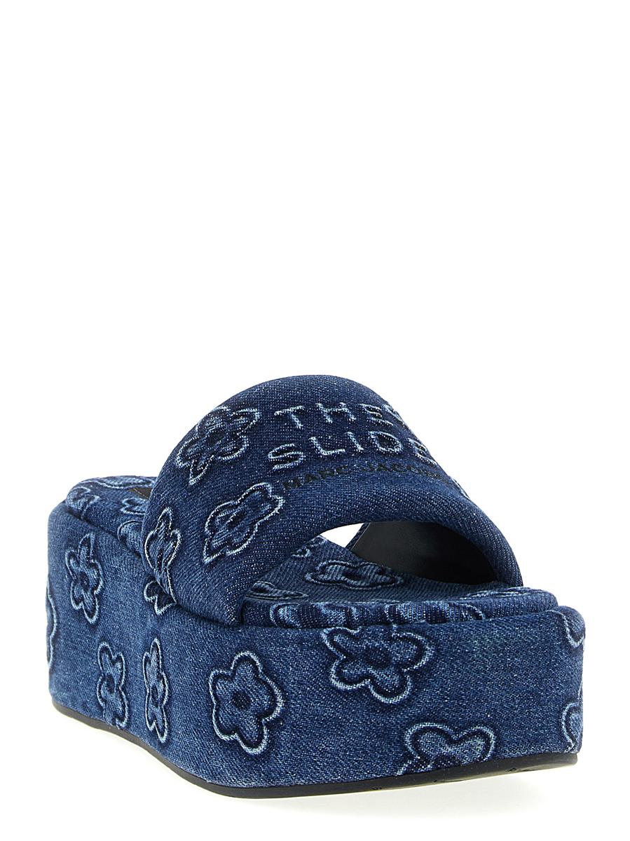 Marc Jacobs 'The Puffy Daisy Denim Platform Sandal' Slides