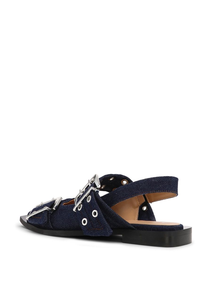 Ganni Denim Slingback Ballets