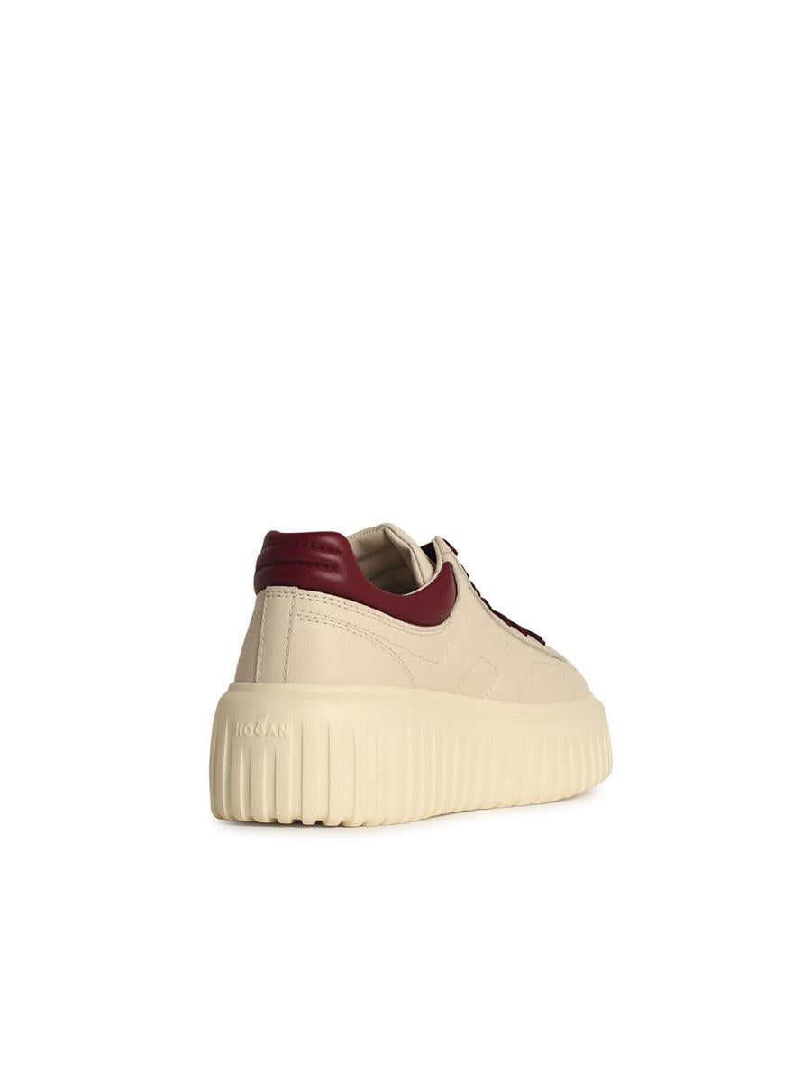Hogan 'H Stripes' Ivory Leather Sneakers