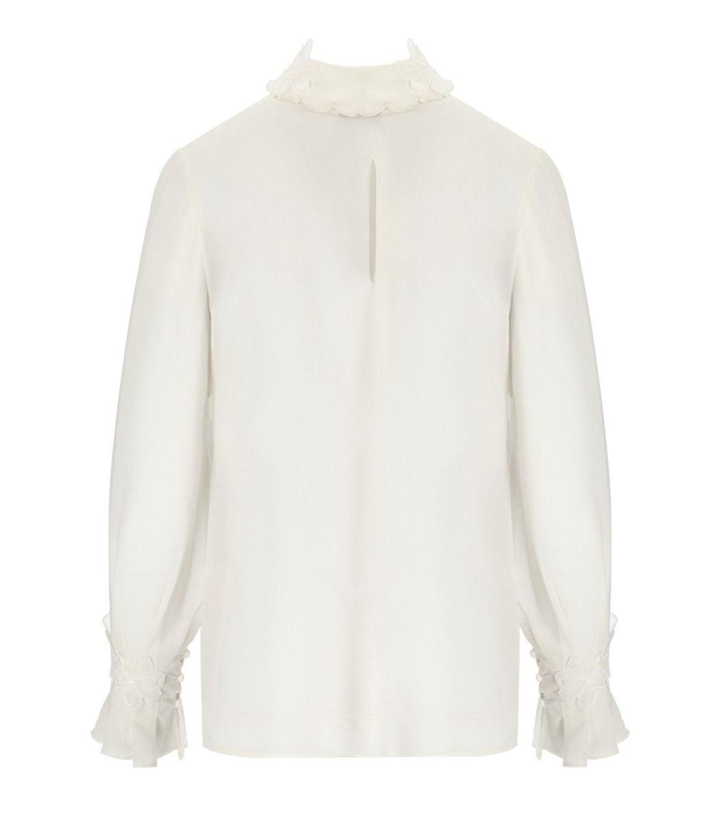 Elisabetta Franchi Ivory Georgette Shirt