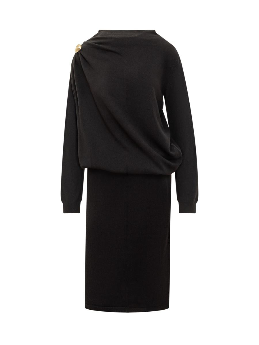 Fabiana Filippi Black Dress With Draping By Fabiana Filippi