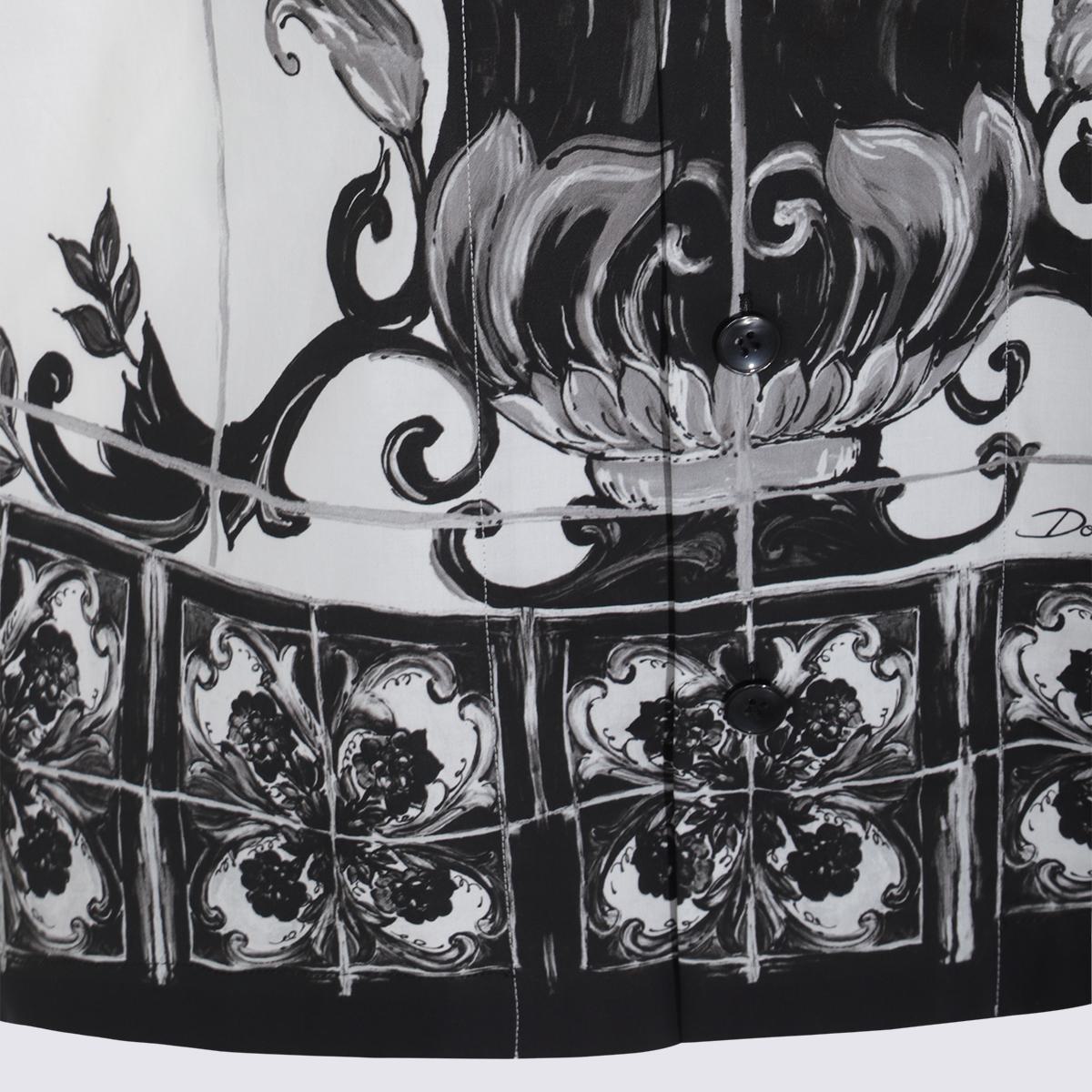Dolce & Gabbana White And Black Cotton Shirt