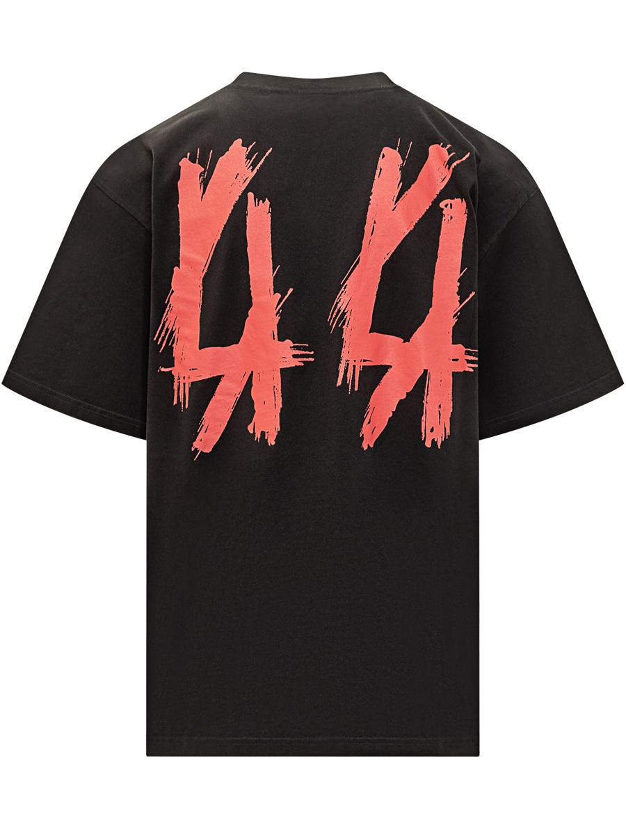 M44 Label Group Black Oversized 44 Label Group T-Shirt With Front Row Print