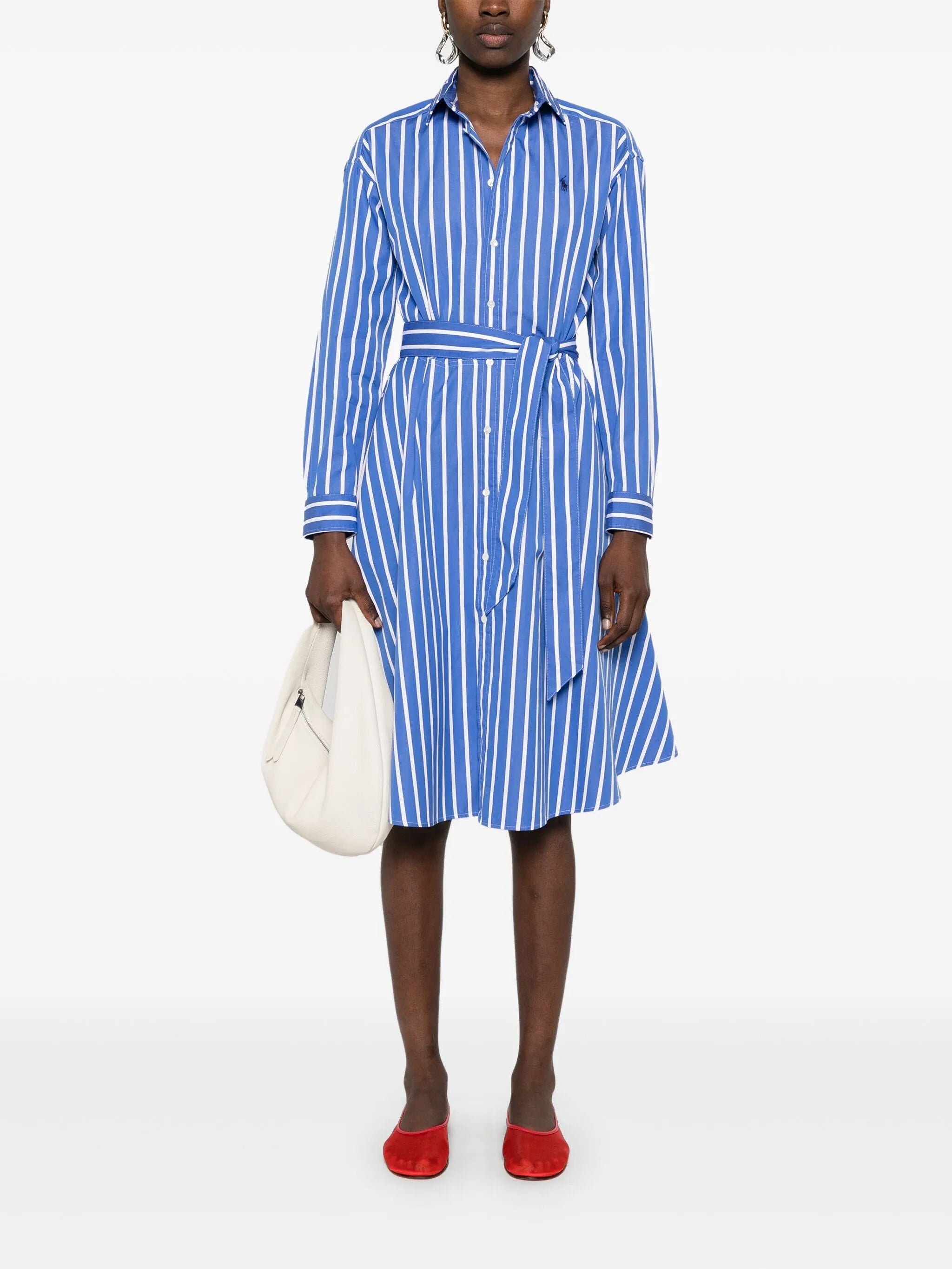Belted Striped Shirtdress