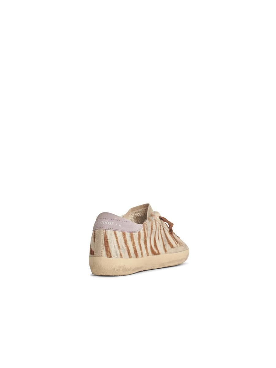 Golden Goose Super-Star' Woman In Zebra Pony Hair With Silver Star And Suede Heel
