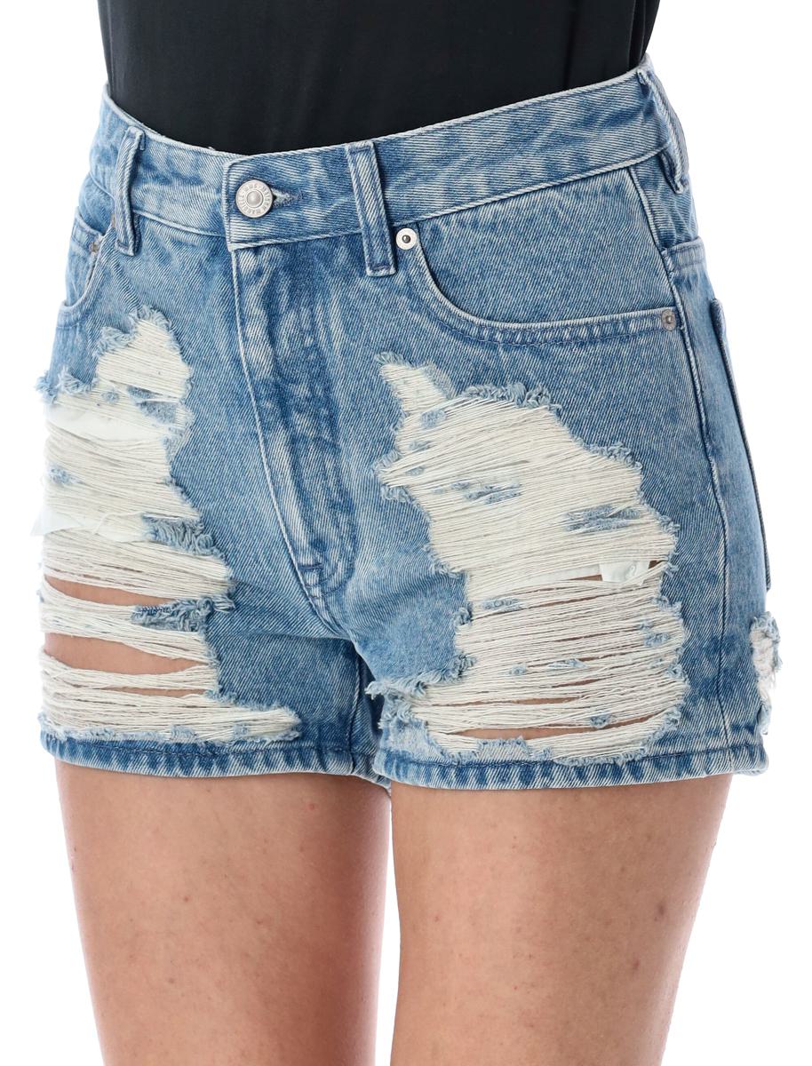 MM6 Maison Margiela Ripped Denim Shorts