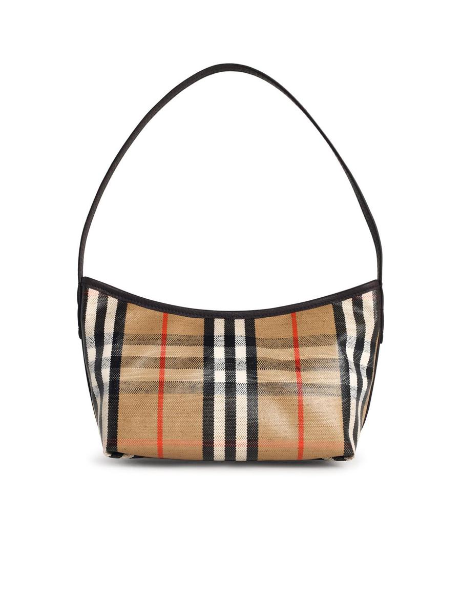 Burberry 'Highlands' Mini Shoulder Bag In Sand Cotton Blend