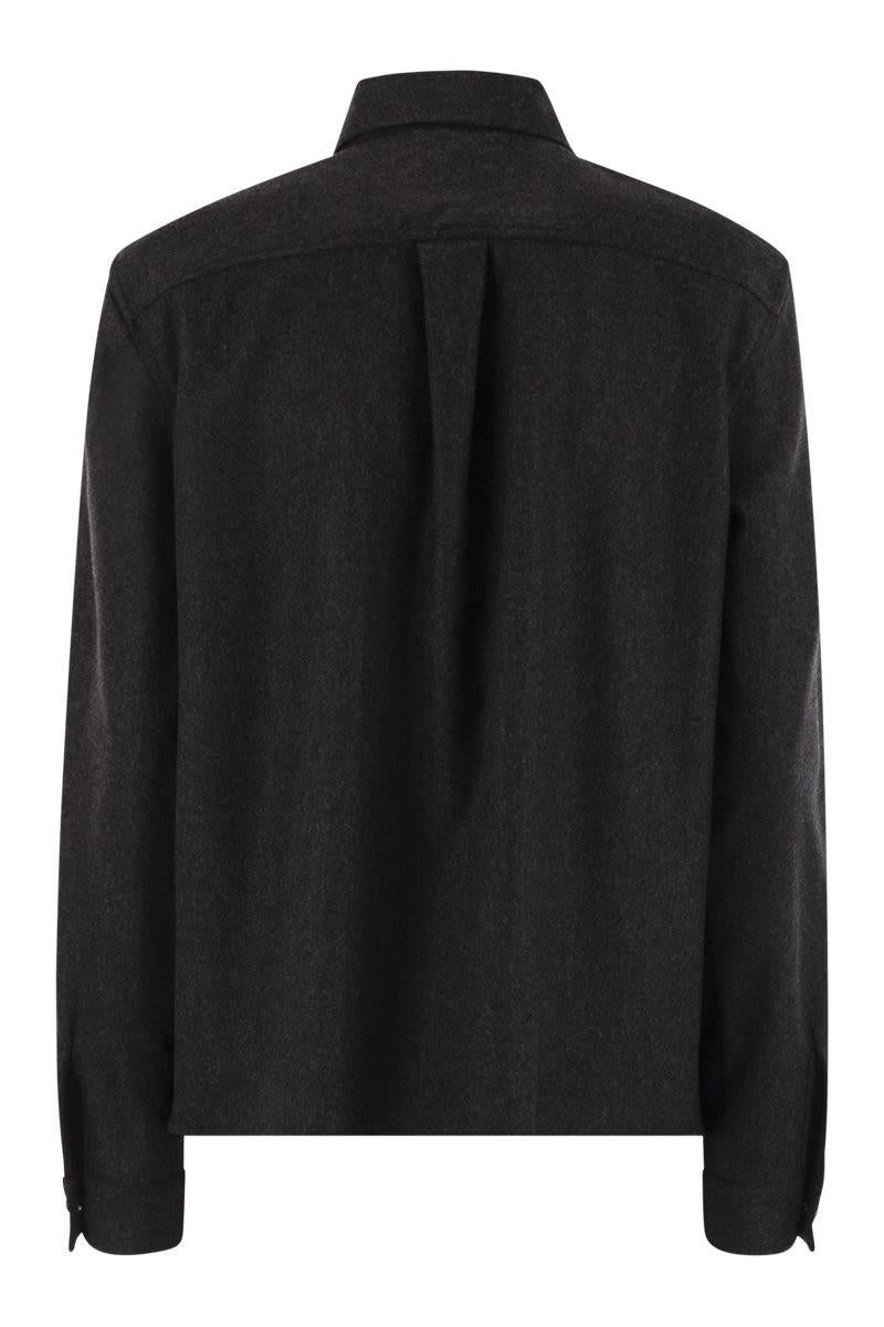 Fabiana Filippi Virgin Wool Shirt With Houndstooth Detail