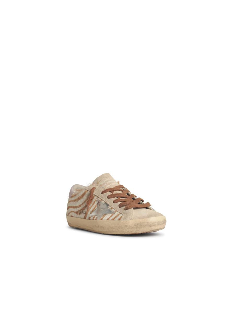 Golden Goose Super-Star' Woman In Zebra Pony Hair With Silver Star And Suede Heel