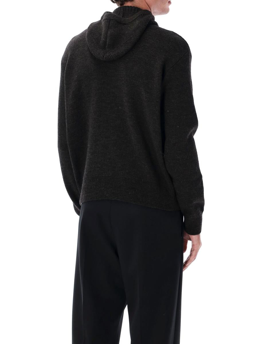 Lemaire Alpaca Wool Hooded Buttoned Sweater
