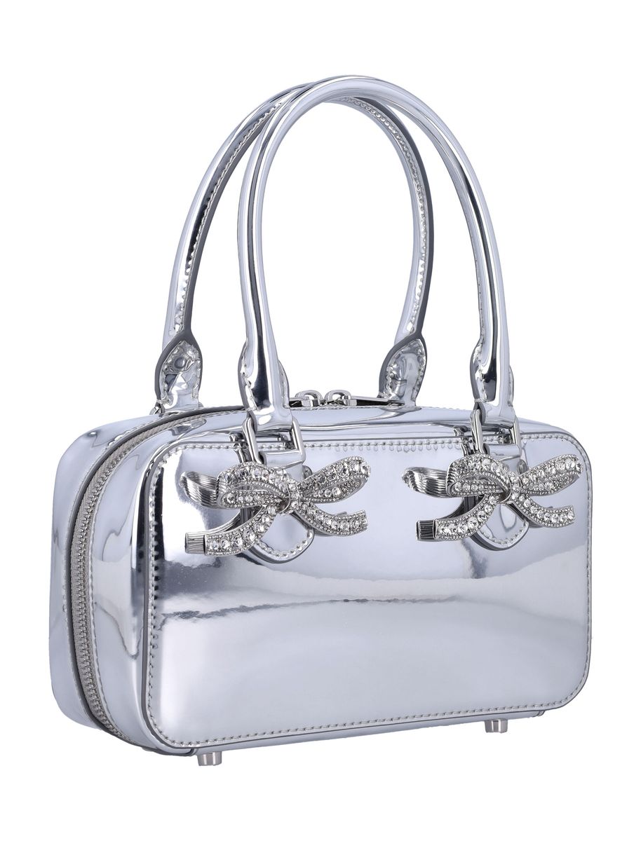 Self-Portrait Metallic Leather Mini Tote Bag