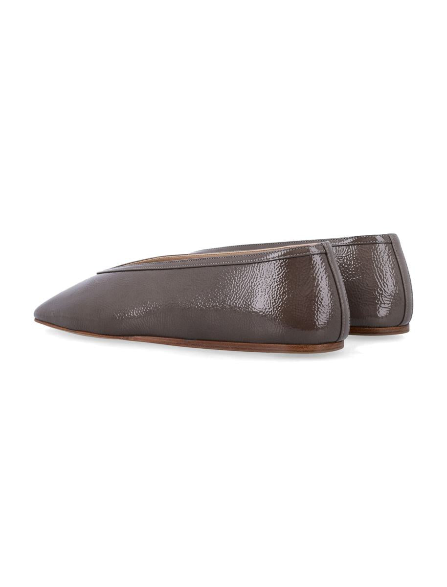 Le Monde Beryl Luna Taupe Patent Leather Slippers