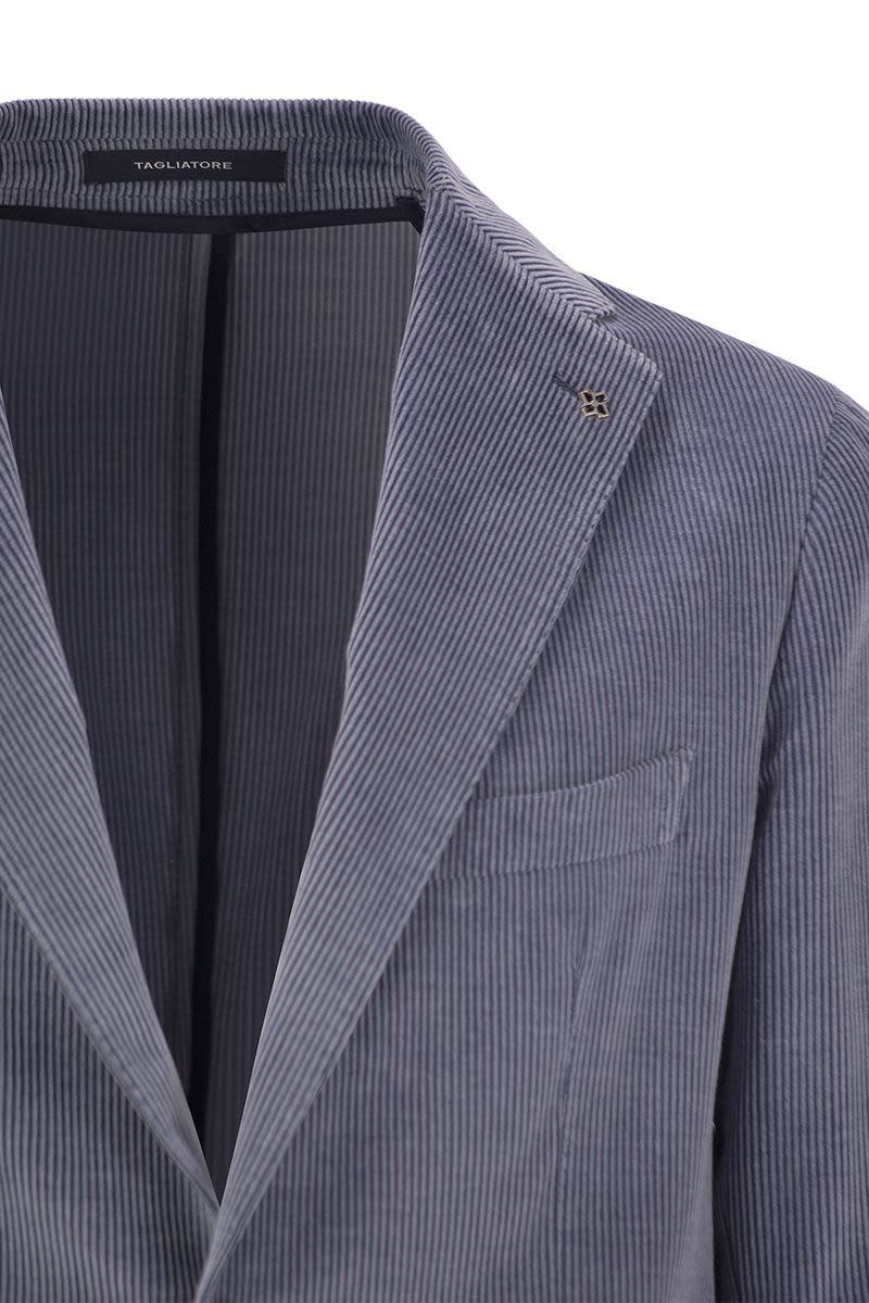 Tagliatore Ribbed Cotton And Cashmere Suit