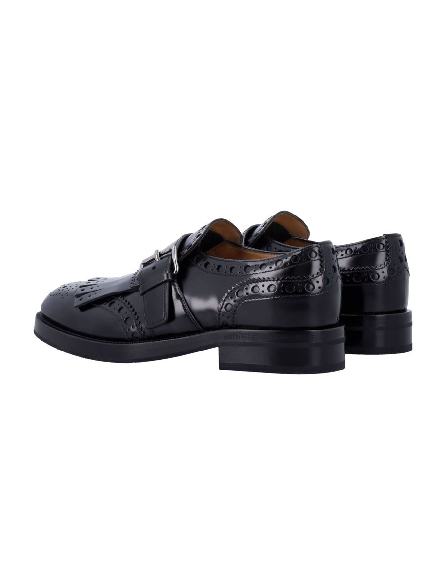 Church'S Black Leather Monk Strap Brogues