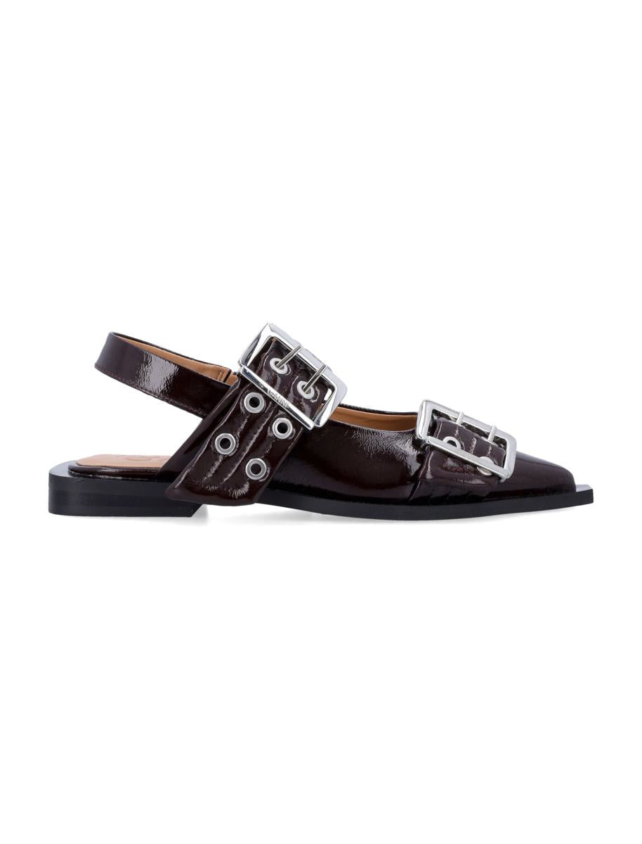Ganni Feminine Buckle Ballerinas