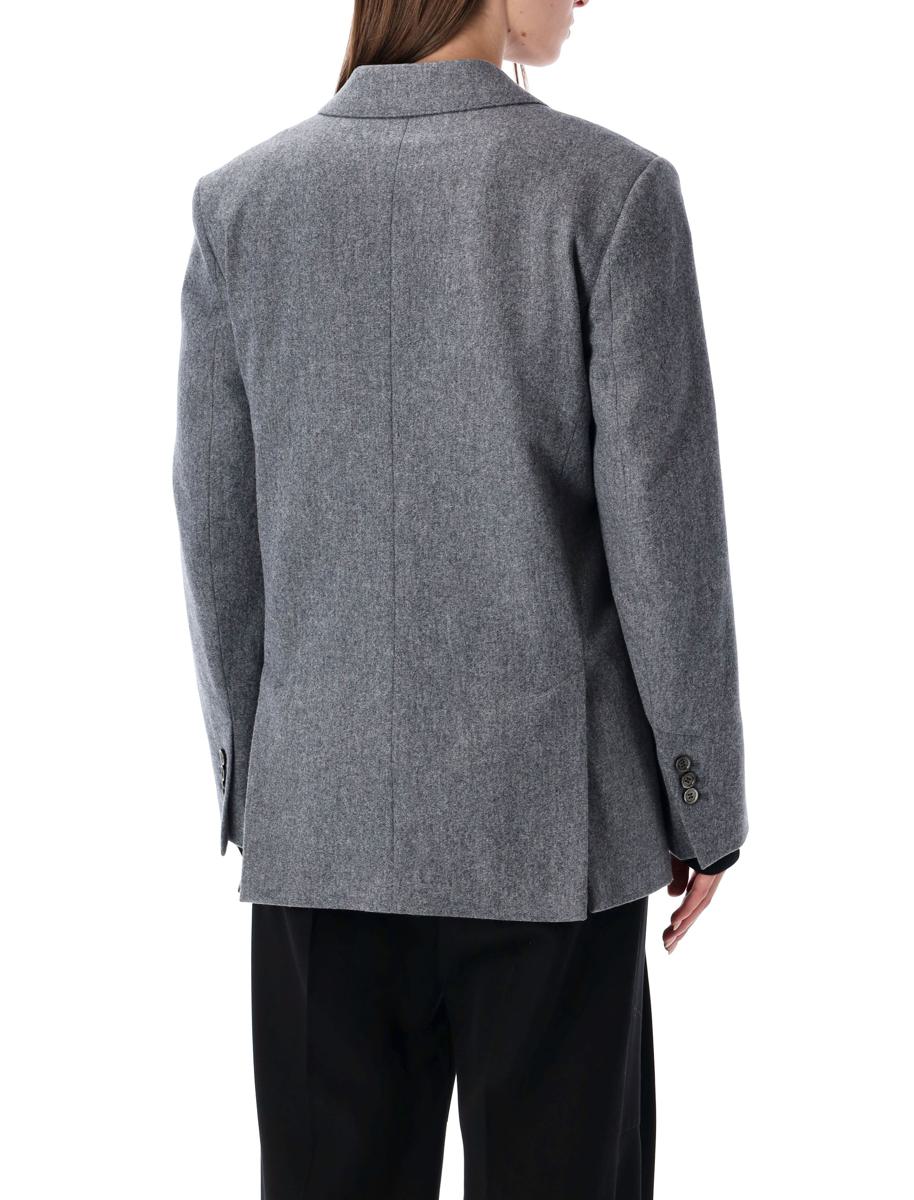 AMI Paris Grey Wool Flannel Loose-Fit Single-Breasted Jacket