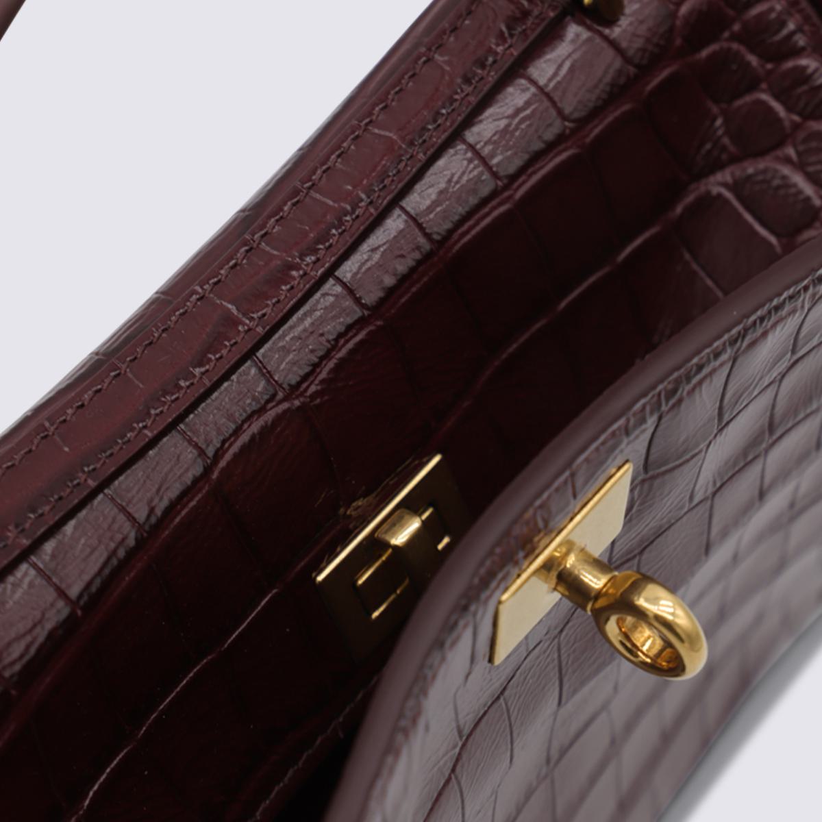 Balenciaga Dark Red Leather Rodeo Mini Top Handle Bag