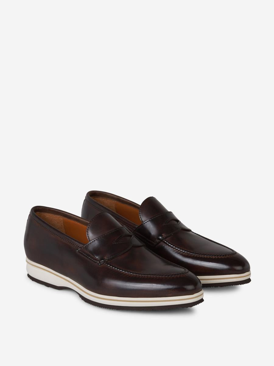 Bontoni Constrast Sole Leather Loafers