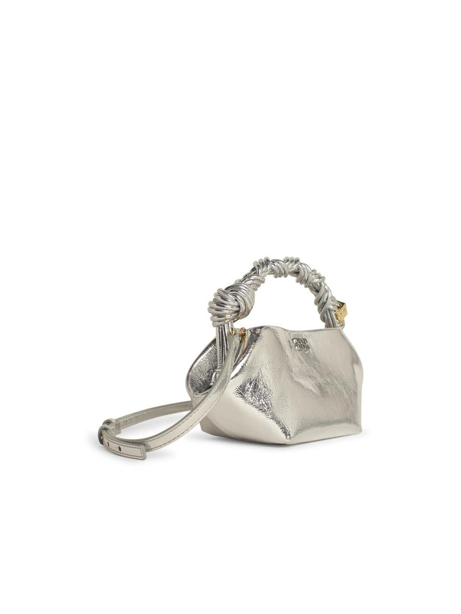 Ganni 'Bou' Mini Bag In Silver Leather Blend