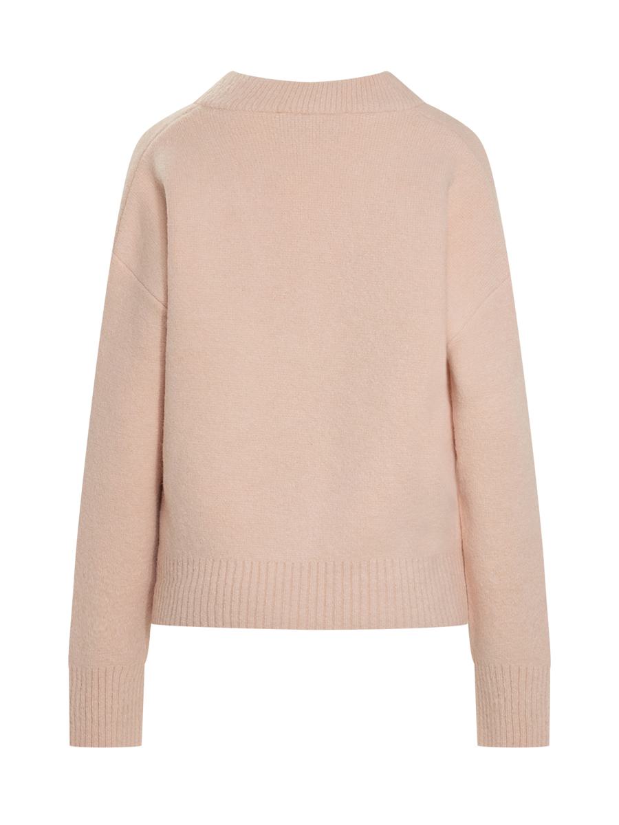 AMI Paris Ami Paris Pink Cardigan With Contrast Logo