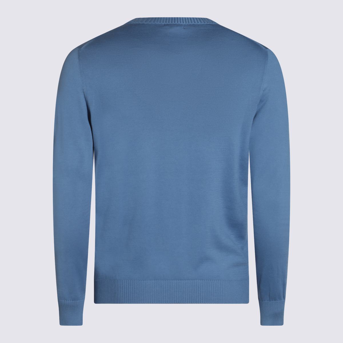 Malo Light Blue Cotton Knitwear